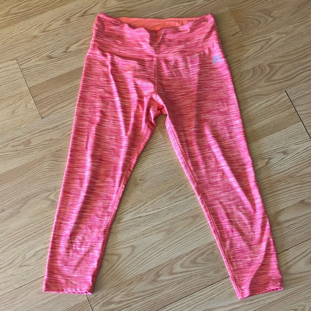 RBX Pink Cropped Leggings Moisture-Wicking Stretch